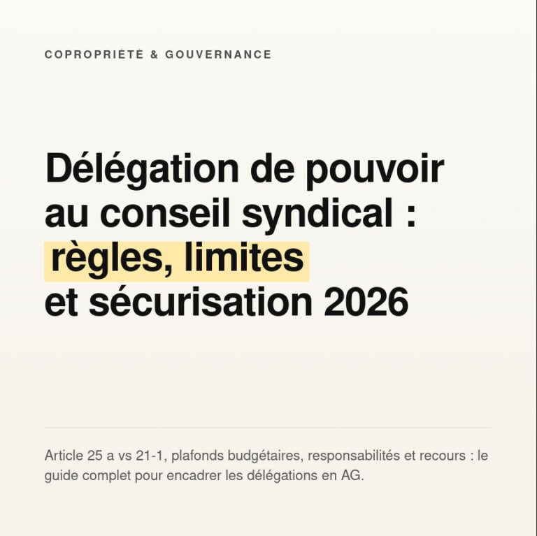 Délégation au Conseil Syndical de Pouvoir ou d’Engagement de Dépenses