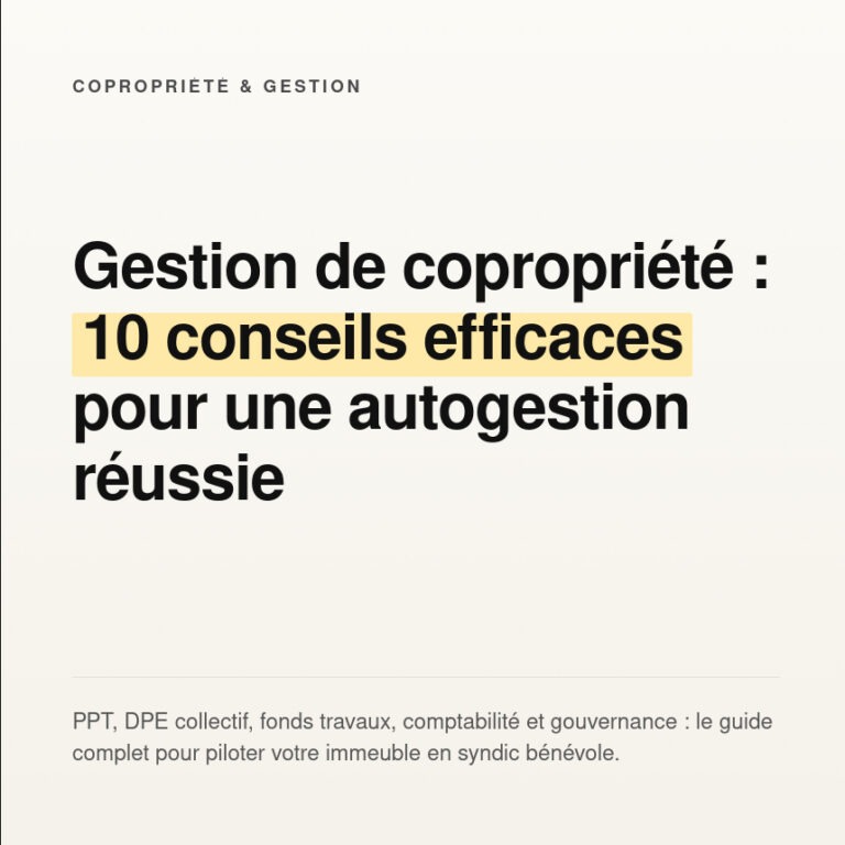 quelques conseils pour une gestion efficace :