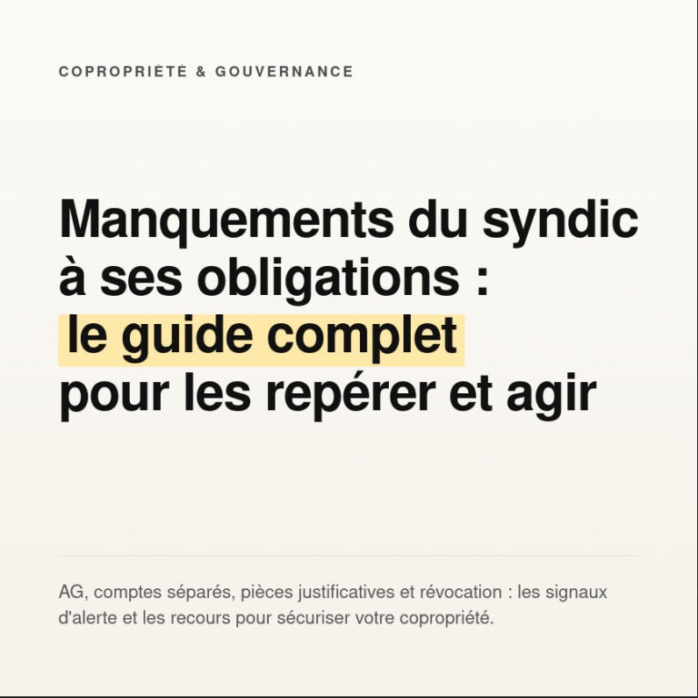 Les obligations légales du syndic : Identifier les signes de non respect
