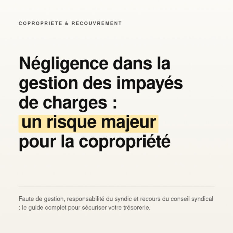 Négligence dans la gestion des impayés de charges : un risque majeur pour la copropriété