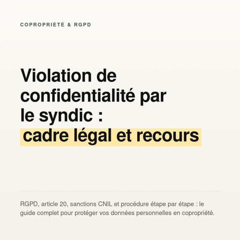 Violation de la confidentialité des informations des copropriétaires : une faute grave du syndic