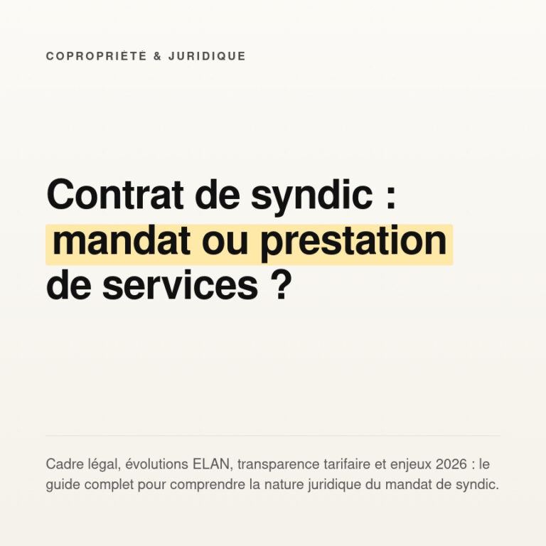 Contrat de syndic : Mandataire ou prestataire de service