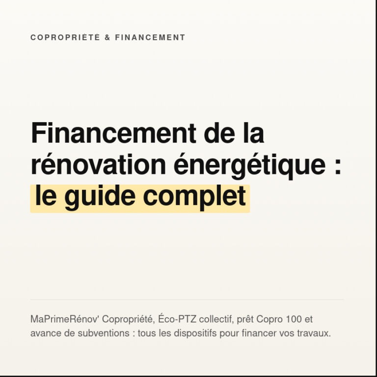 Financement rénovation énergétique copropriété : guide