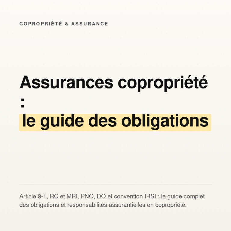 Assurances copropriété : le guide des obligations légales