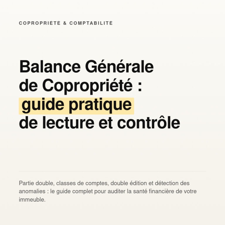 Balance générale de copropriété : guide de lecture et de contrôle