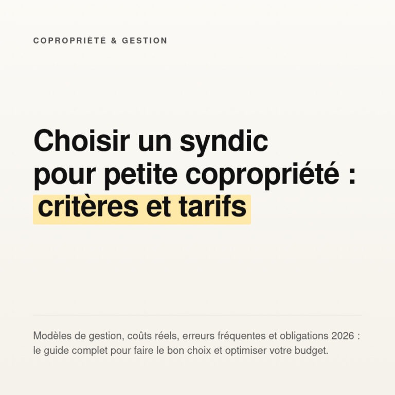Choisir un syndic pour petite copropriété : tarifs et guide