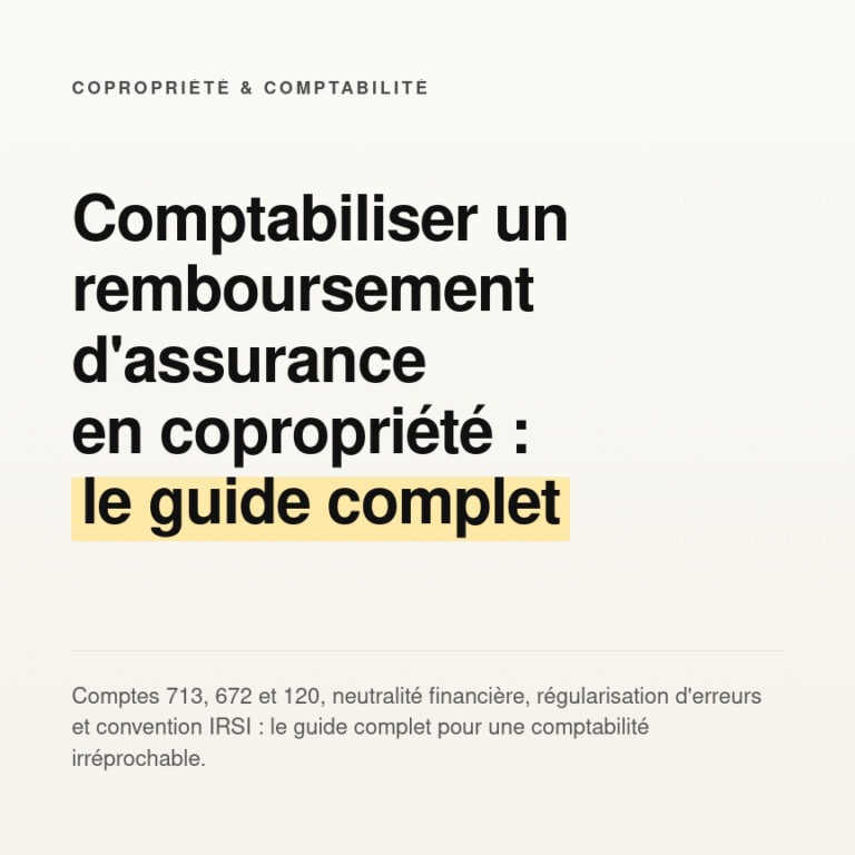 Comptabiliser remboursement assurance copropriété : Guide