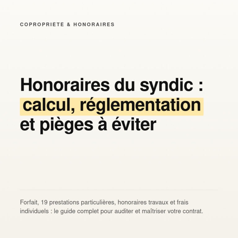 Honoraires du syndic : calcul, lois et pièges