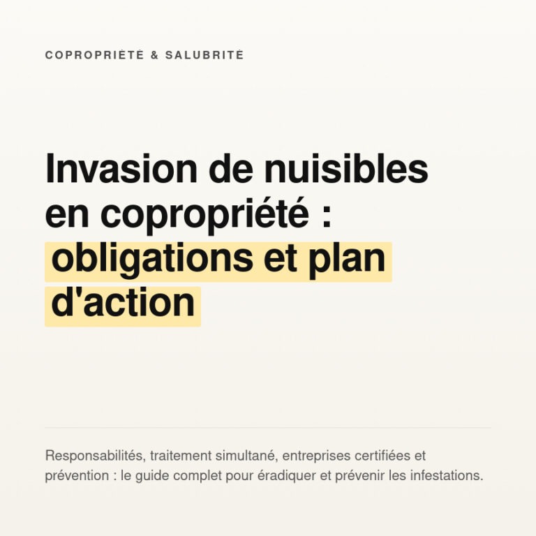 Invasion de nuisibles en copropriété : obligations et frais