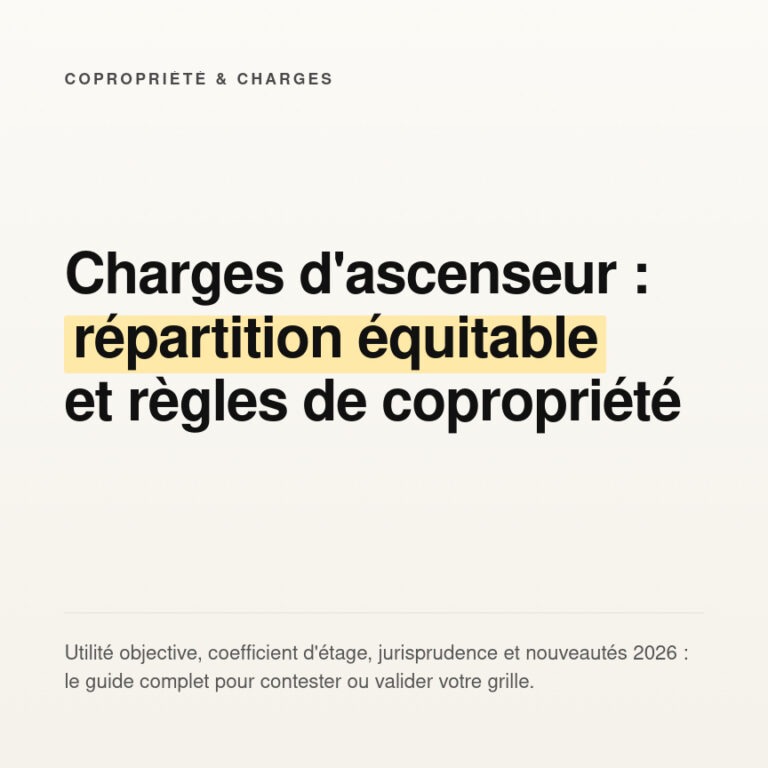 Charges d’ascenseur : Calcul, Règle d'Utilité et Recours