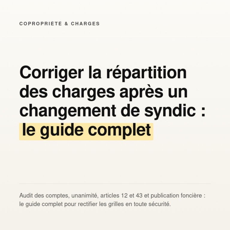 Corriger la répartition des charges en copropriété : guide complet