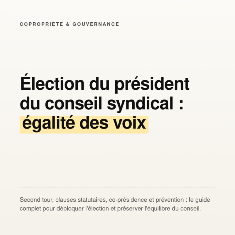 Égalité des voix président conseil syndical : que faire ?