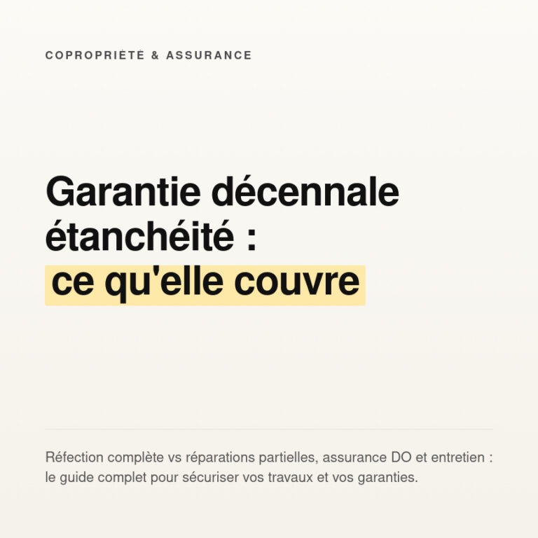 Garantie décennale étanchéité : couverture et règles