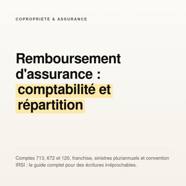 Remboursement d'assurance en copropriété : guide comptable