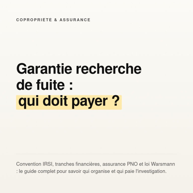 Recherche de fuite en copropriété : qui doit payer ?