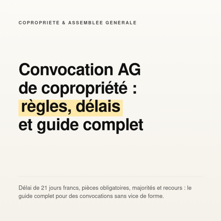 Convocation AG de copropriété : règles, délais et guide