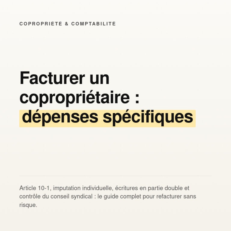 Facturer un copropriétaire : règles, cas d'usage et comptabilité