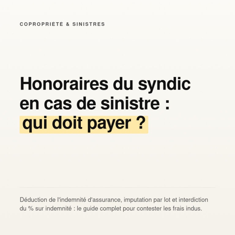 Honoraires du syndic en cas de sinistre : qui doit payer ?
