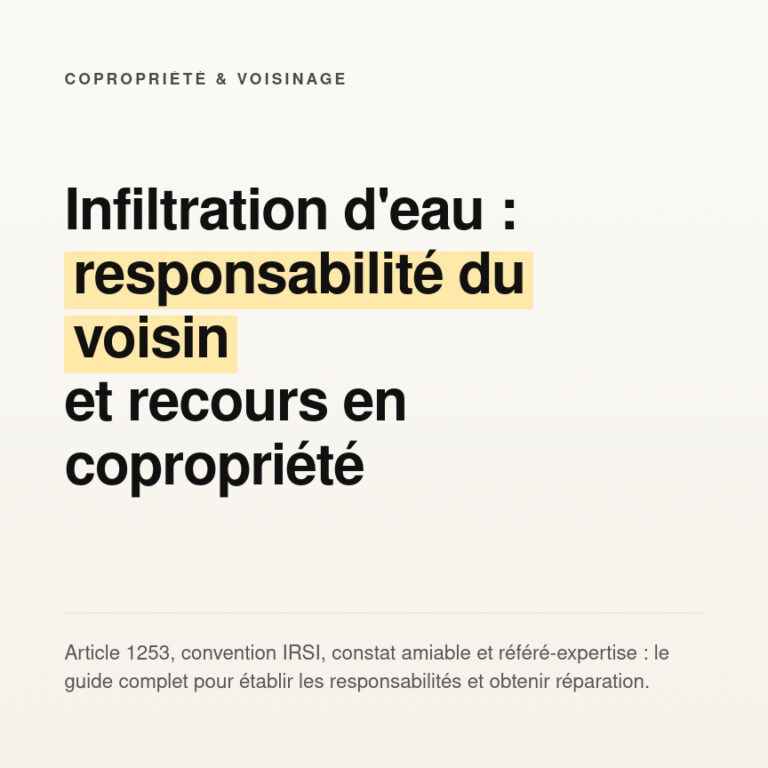 Infiltration d'eau et voisin en copropriété : démarches et recours