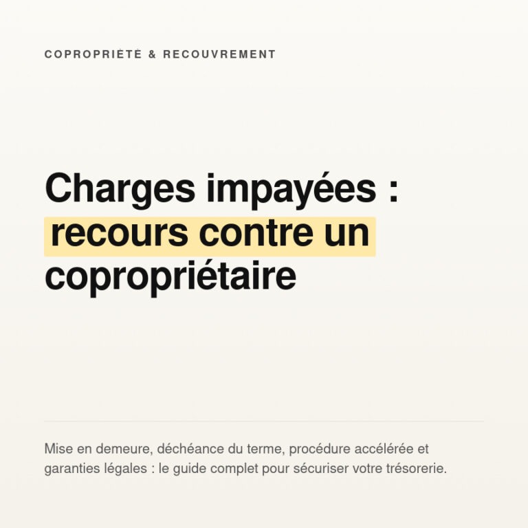 Charges de copropriété impayées : recours et procédure