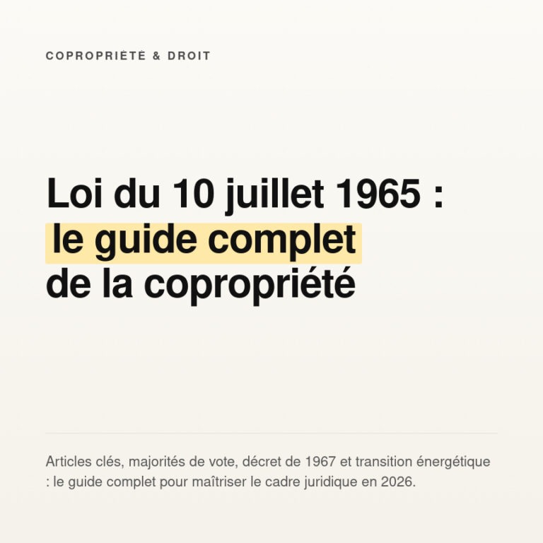 Loi du 10 juillet 1965 : guide complet de la copropriété