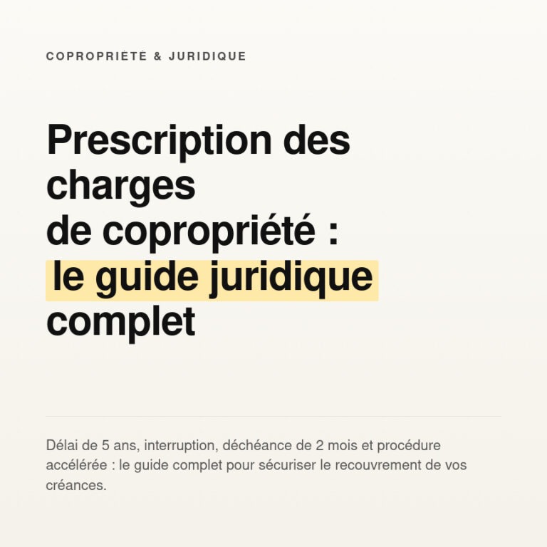 Prescription des charges de copropriété : guide et règles