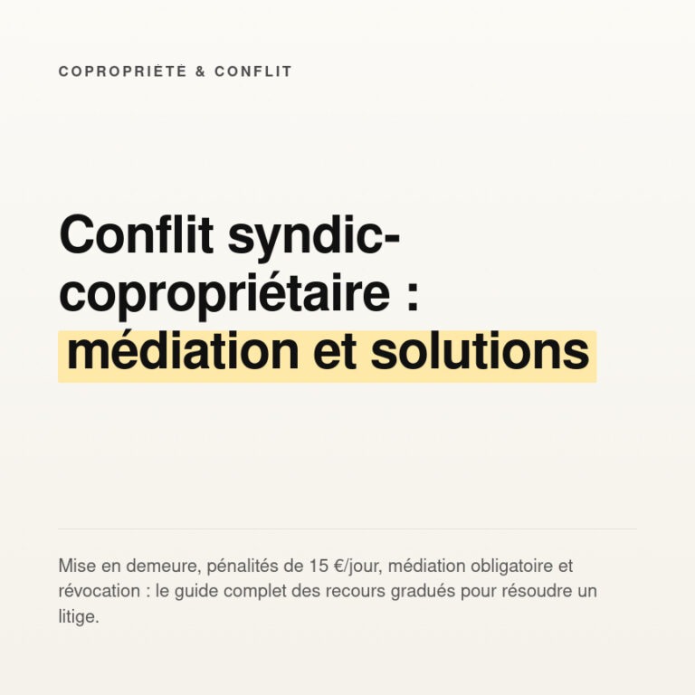 Conflit syndic-copropriétaire : médiation, recours et solutions