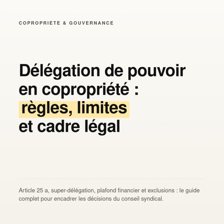 Délégation de pouvoir en copropriété : cadre légal et limites