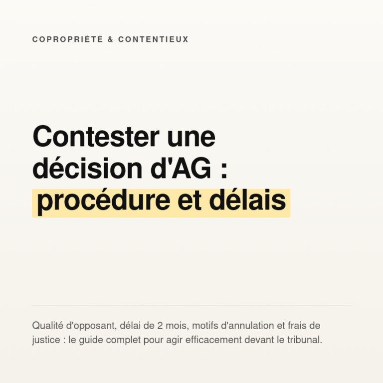 Contester une décision d’AG de copropriété : procédure et délais