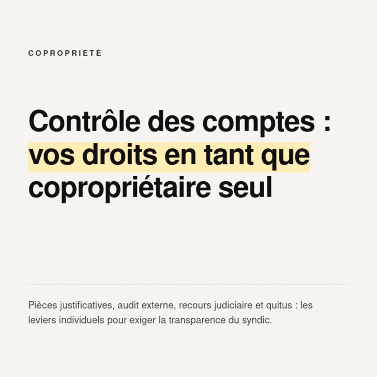 Contrôle des comptes par un copropriétaire seul : vos droits