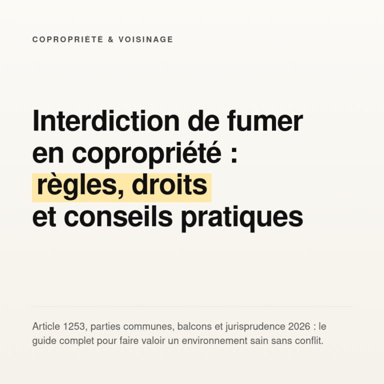 Interdiction de fumer en copropriété : règles et recours