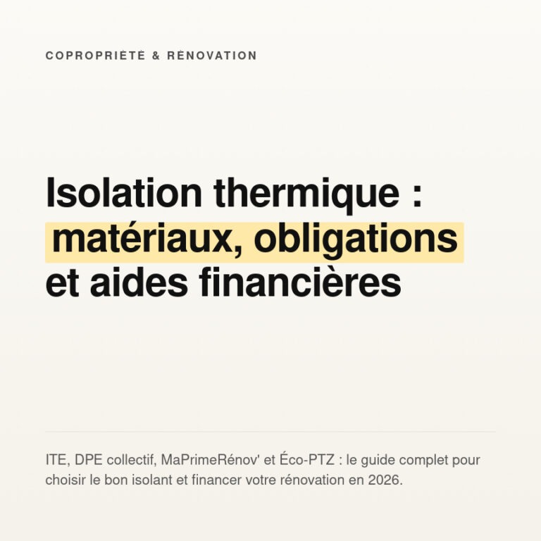 Isolation thermique en copropriété : matériaux, aides et vote