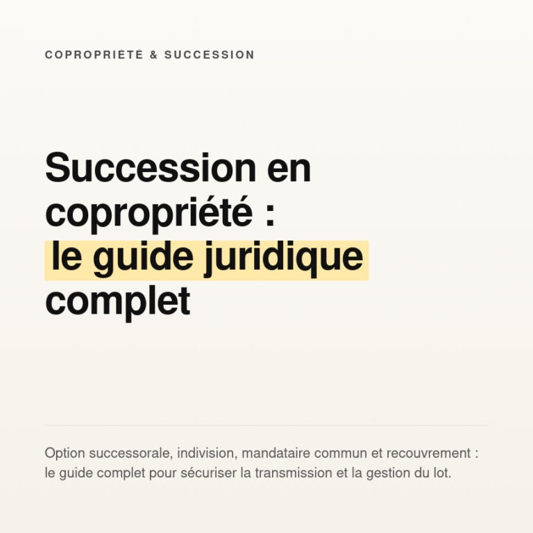 Succession en copropriété : obligations, charges et gestion