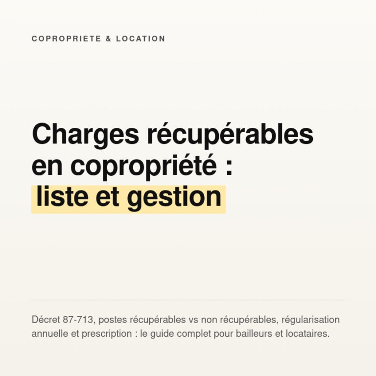 Charges récupérables en copropriété : liste et gestion