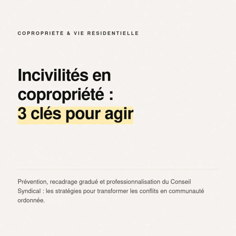 3 Clés pour gérer les incivilités en Copropriété