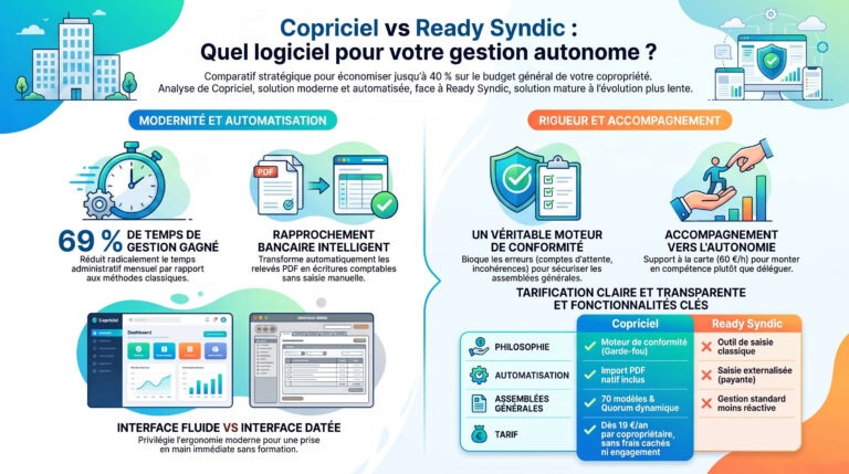 Copriciel vs ReadySyndic : Comparatif 2026 des logiciels syndic bénévole