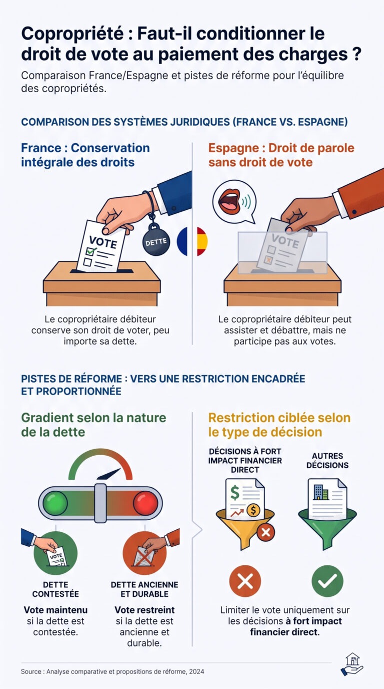 Un copropriétaire qui ne paie pas ses charges doit-il conserver son droit de vote