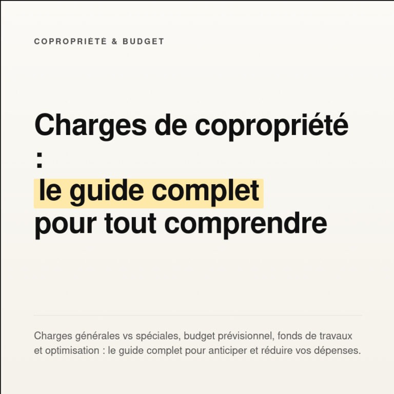 Charges de copropriété : guide complet