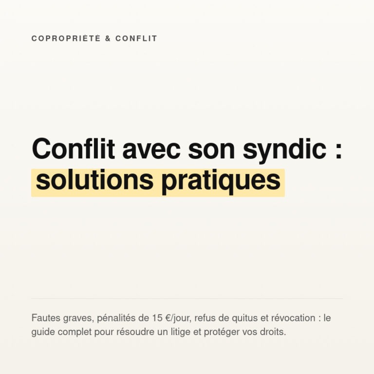 Conflit avec son syndic : droits, recours et solutions