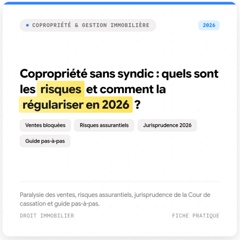 Copropriété sans syndic : risques et solutions