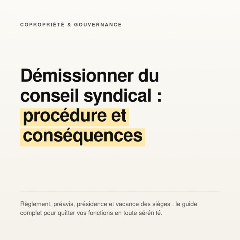 Démissionner du conseil syndical : procédure et modèle